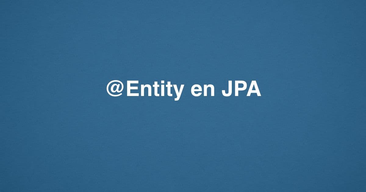 @Entity en JPA