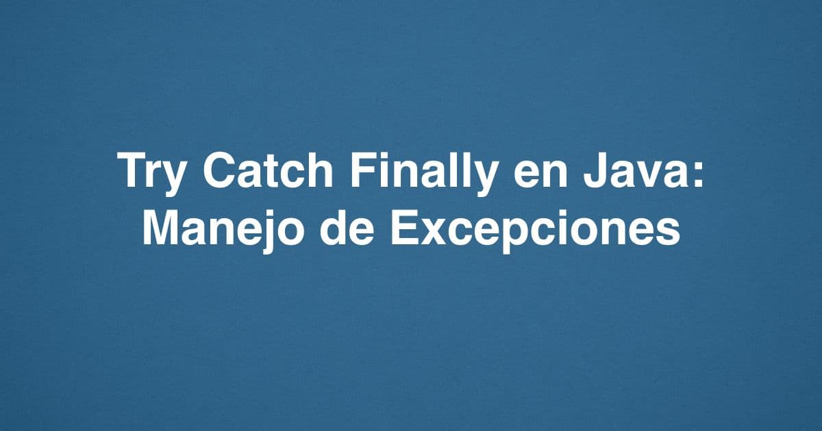 Try Catch Finally en Java: Manejo de Excepciones